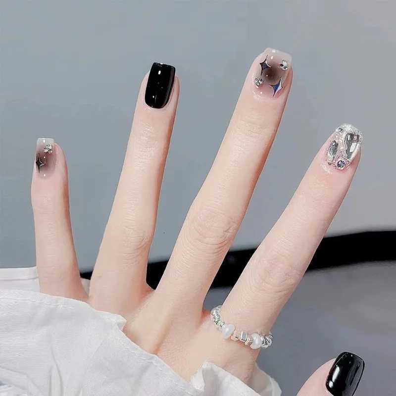 24pcs Long Fake Nails With Jelly Glue French Ballerina Nails Tips Waterproof Faux Medium Coffin false nails Fingernails Press onT251118T251119
