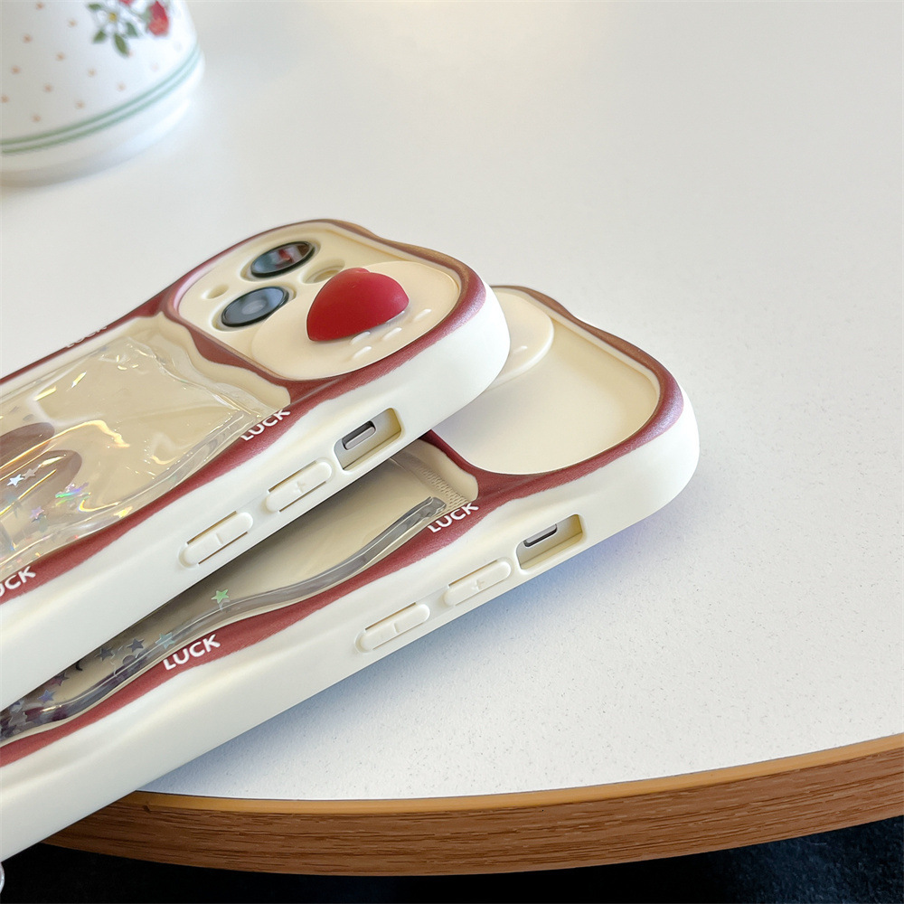 Quicksand Heart Bow Phone Case Compatible with iPhone 17/16/15 Pro Full Coverage Precision Hole Luxury Style iPhone 14/13