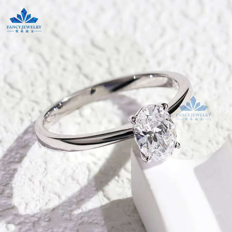 IGI Certified D VS1 1CT 10K 14k White Gold CVD HPHT Solitaire Oval Lab Women Ring 89 - view 6