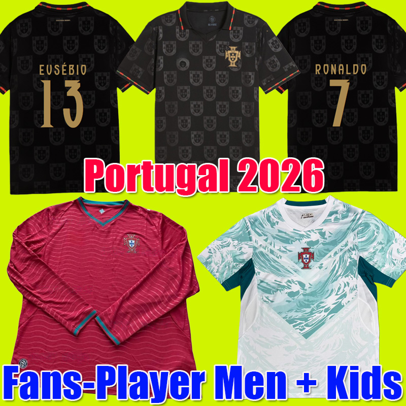 2026 Edicao Special Portugal jersey Black Panther Kit DIOGO J soccer jerseys RUBEN Portugieser Portuguese ronaldo football shirts Men Kids sets F002
