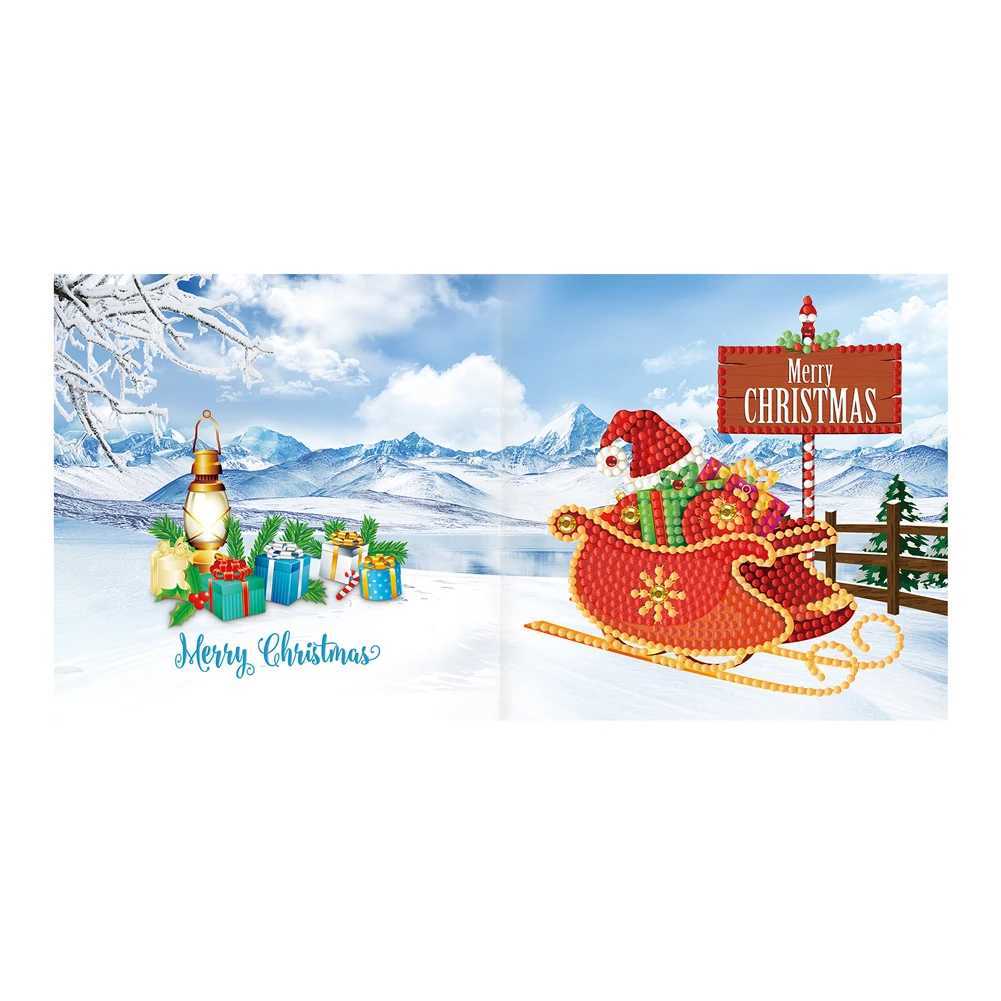 12pcs Christmas Cards Special Shaped DIY Diamond Painting Postcards Bright Drill Postcards for Holiday ParTY Mosaic Kits G251119
