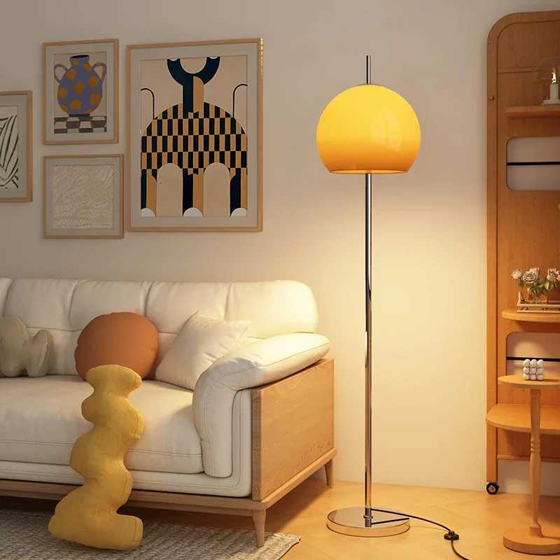 Art Living Room Retro Glass W Table Lamp Gradient Orange Mushroom Bauhaus Led Floor Lamp Living Room Bedroom Atmosphere Lamp M251119