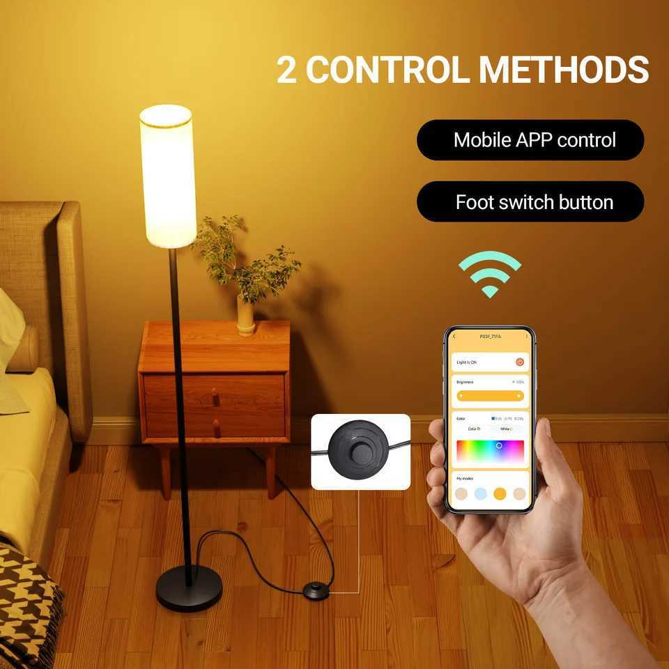 1PC 63 - inch Modern RGB Floor Lamp with Voice Control Dimmable Ideal for Bedroom/Party Adjustable W Light M251119