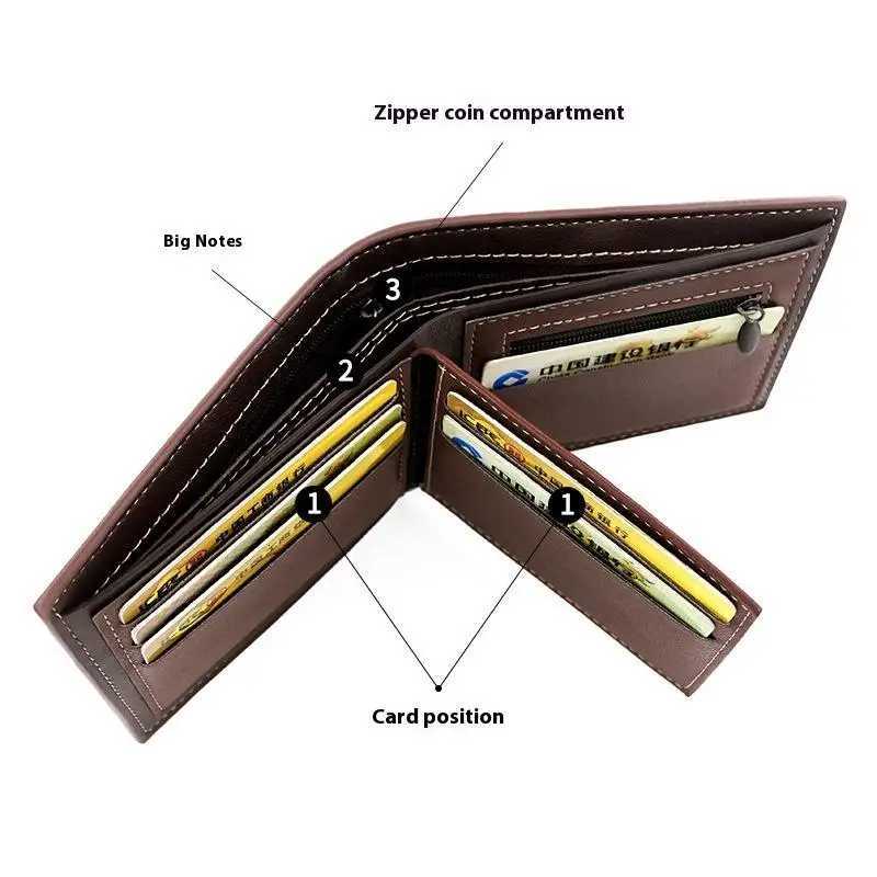 Short Men Wallets Zipper Coin Pocket Slim Card Holders Male Purses High Quality PU Leather Mens Wallet Money ClipsT251119
