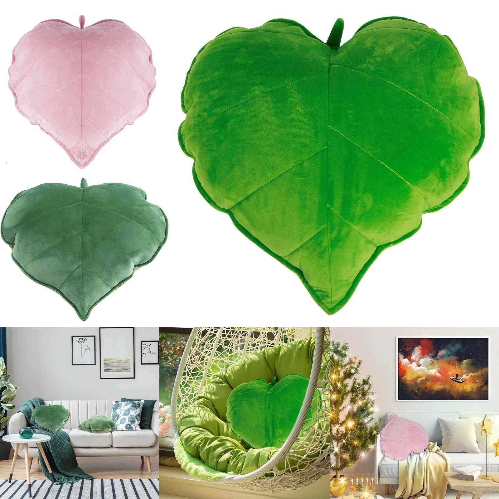 3D Leaf Throw Soft Comfortable Plant Sleeping Cushion 50cm Oversized Plush Backrest Home Bedroom Sofa DecorationM251119