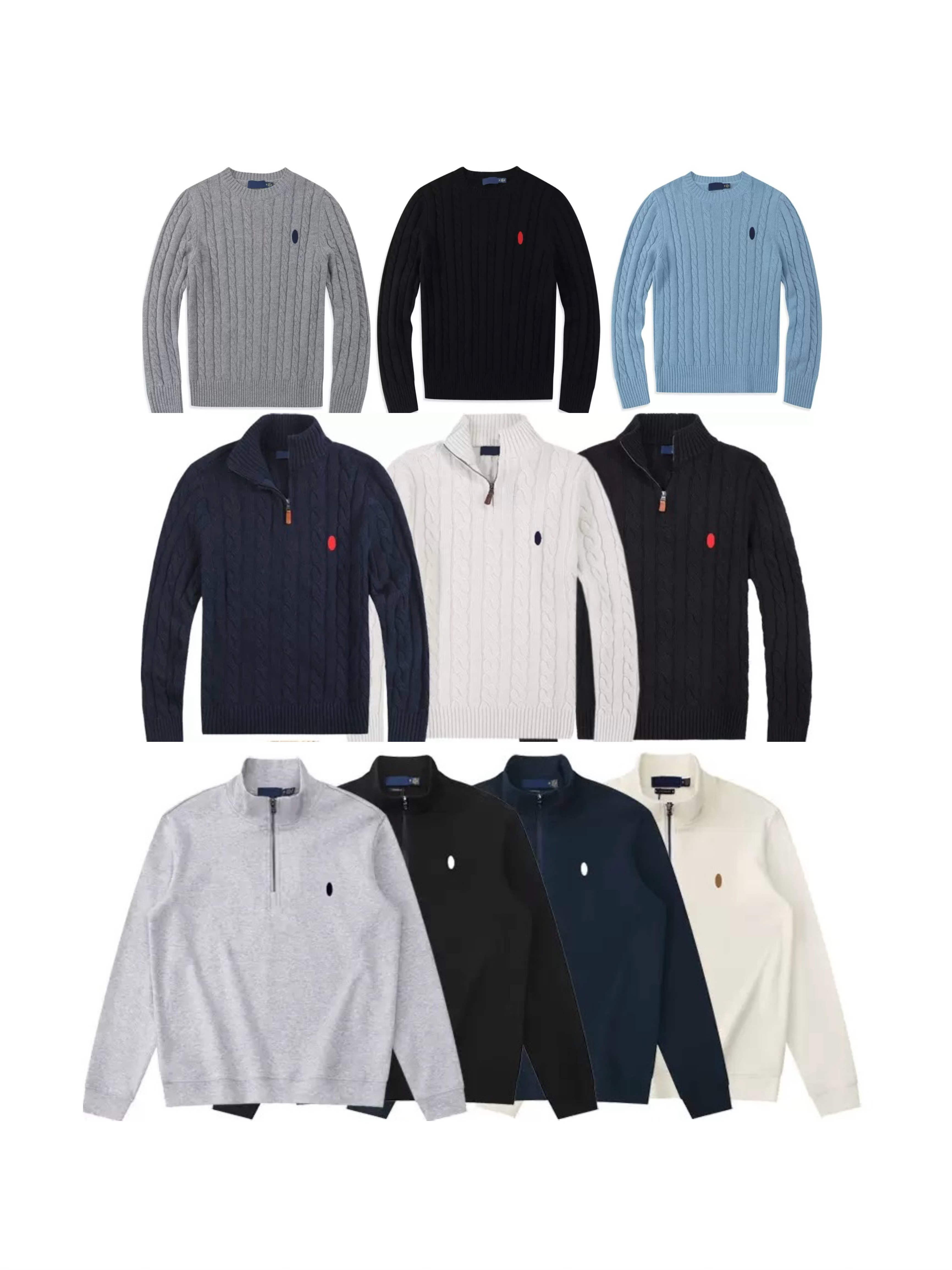 Mens Sweater Knitted Pullover Coat Letter Embroidery Winter Knit Quarter Zip Mens Jumpers Men Sweater Designer Cardigan