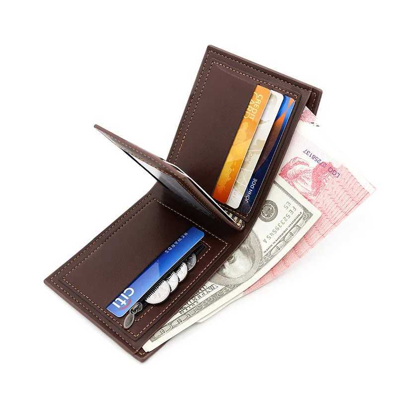 New Men Short Wallets Zipper Coin Pocket Card Holder Simple Male Purse High Quality Photo Holder Small Mens Money ClipsT251119