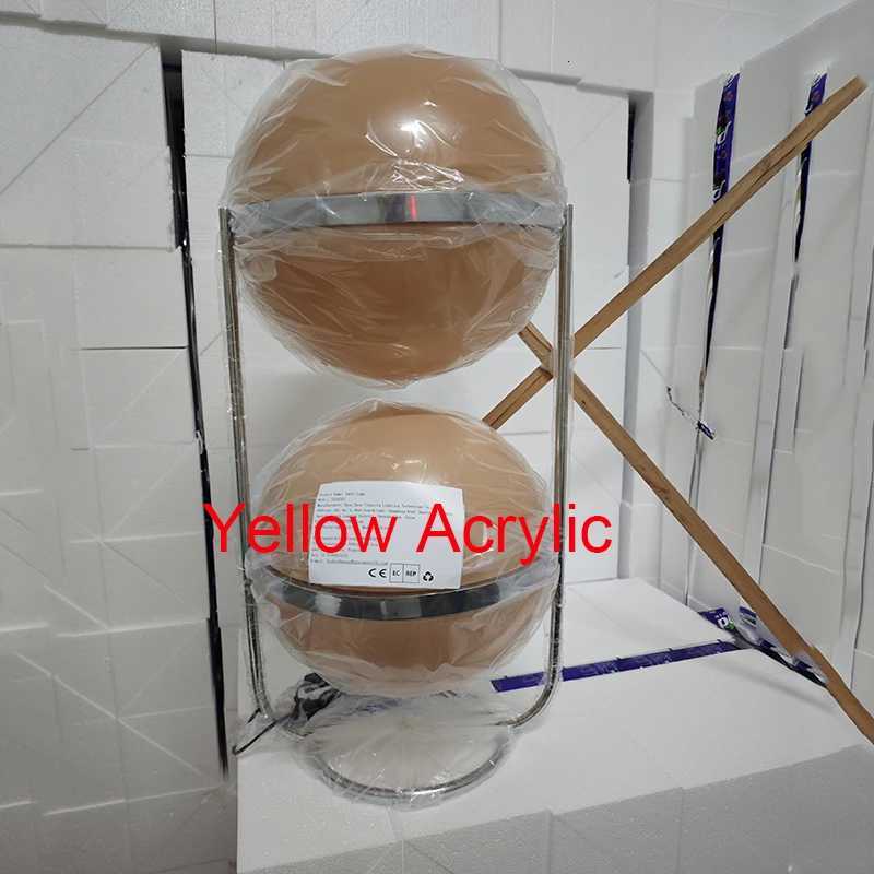Modern White Yellow Acrylic Ball Shade Chrome Standing Floor LampHotel Living Room Bedroom Bedside Art Deco Table Lighting M251119