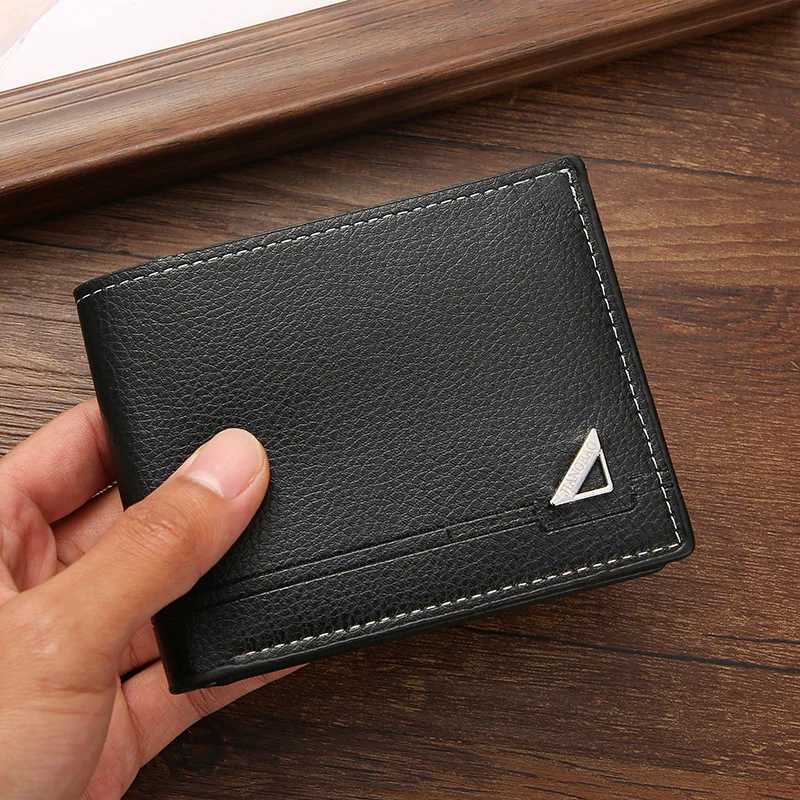 New in 1pc Mens Wallet Short Money Clip Business Casual Horizontal PU Leather Clip Fashion Large Capacity Soft Leather WalletT251119