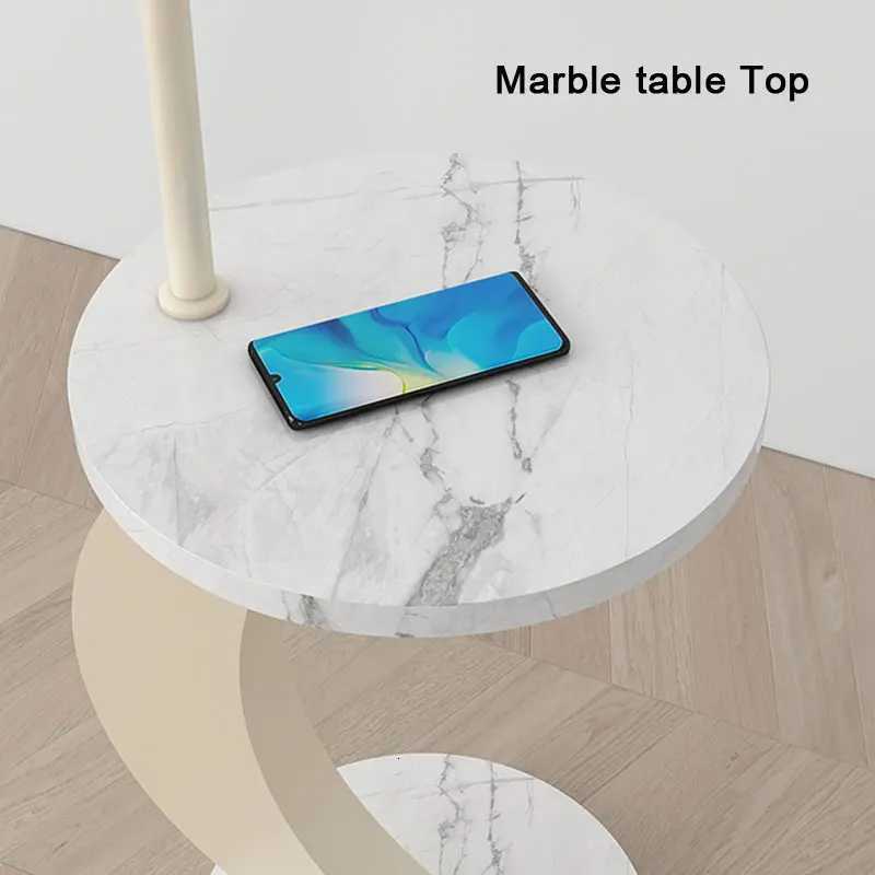 LED Tea Table Floor Lamp Living Room Decoration Bedroom Bedside Lighting Modern Marble Stand Light Black Beige E27 M251119