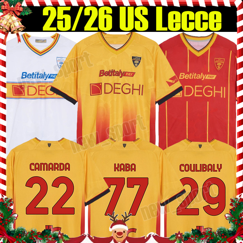 4XL 2025/26 US Lecce Soccer Jerseys M.BERISHA CAMARDA SOTTIL COULIBALY KABA TIAGO.G T.MORENTE STULIC BANDA men HELGASON camisetas de futbol Football Shirts Uniforms