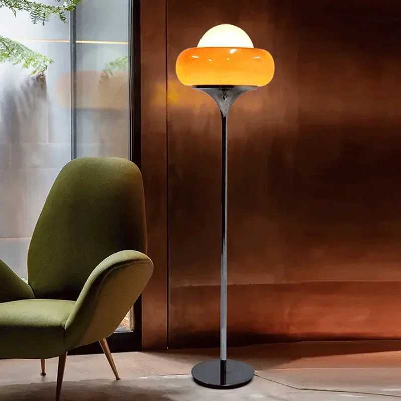 Nordic Vintage Guzzini Floor Light Bauhaus Lamp Bedroom Bedside Living Room Vintage Yellow Cream Egg Tarts Lamparas De Pie Lamp M251119
