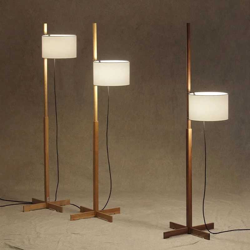 Fabric Liftable wood Floor lamp Japanese Minimalist Wabi-sabi Adjustable Floor light for Living Room Bedroom Wood Stand lamp M251119
