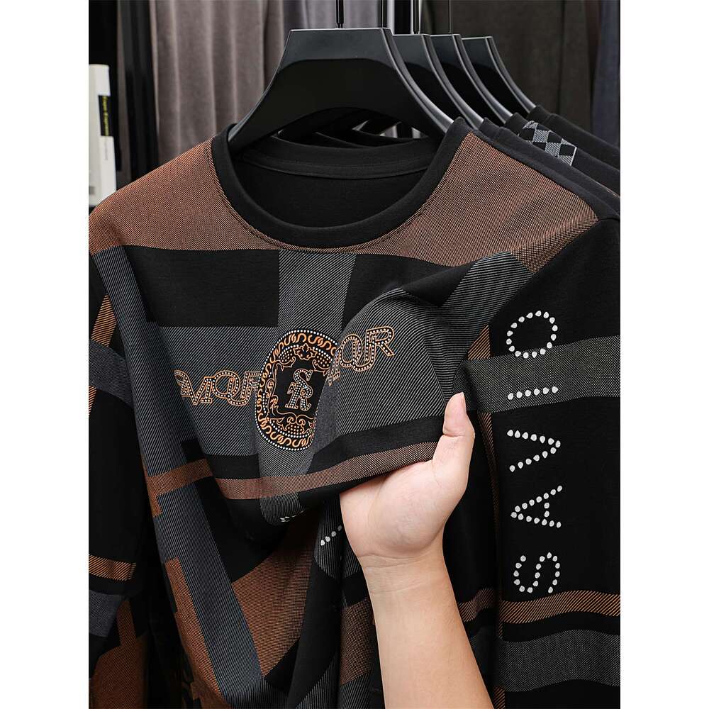 Original Quality Men's O-Neck T-Shirt Exquisite Letter Jacquard Long Sleeve Autumn Versatile Commuting Sports Casual Menswear - view 5