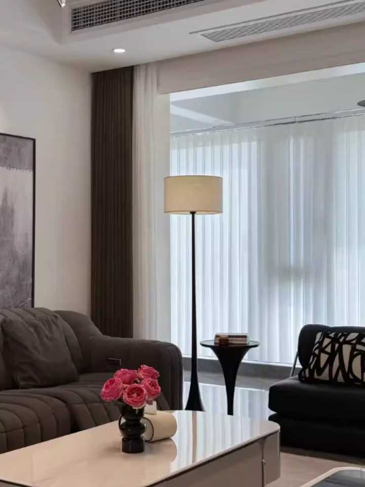 Vintage Fabric Floor Lamp Living Room Sofa Side Standing Lamp Antique Home Shelf Lamp LED Light Bedroom Bedside Lamp With Table M251119