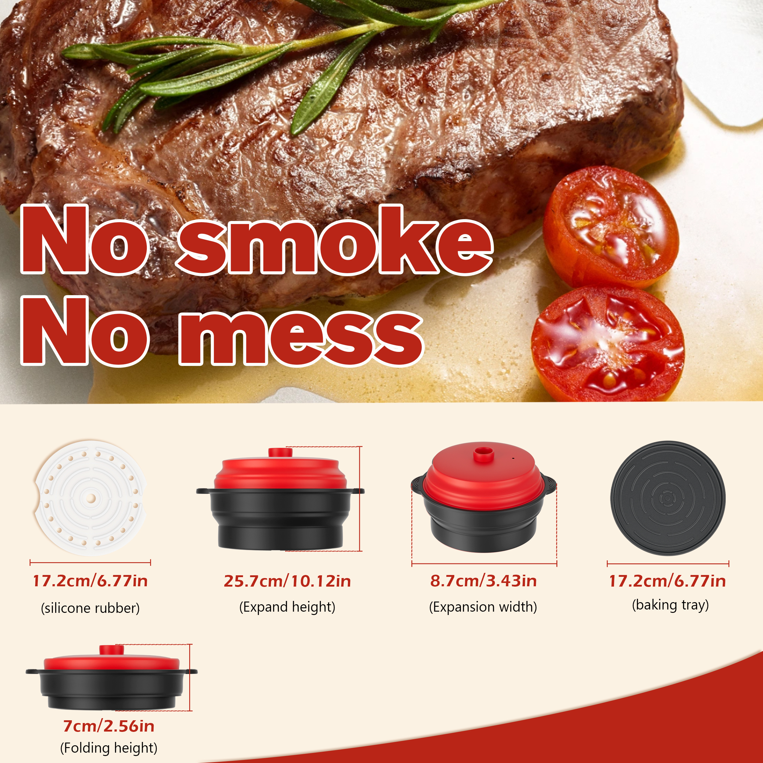 Multifunctional Microwave Silicone Folding Pan Kitchen Tool