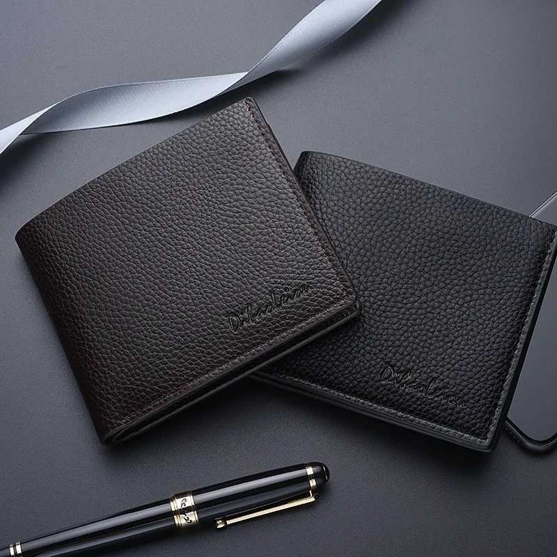 Personalized Custom Name Men Lychee Print Short Wallet Casual Zipper Credit Card Purse with Multi Slot ID Holder and Coin PocketT251119
