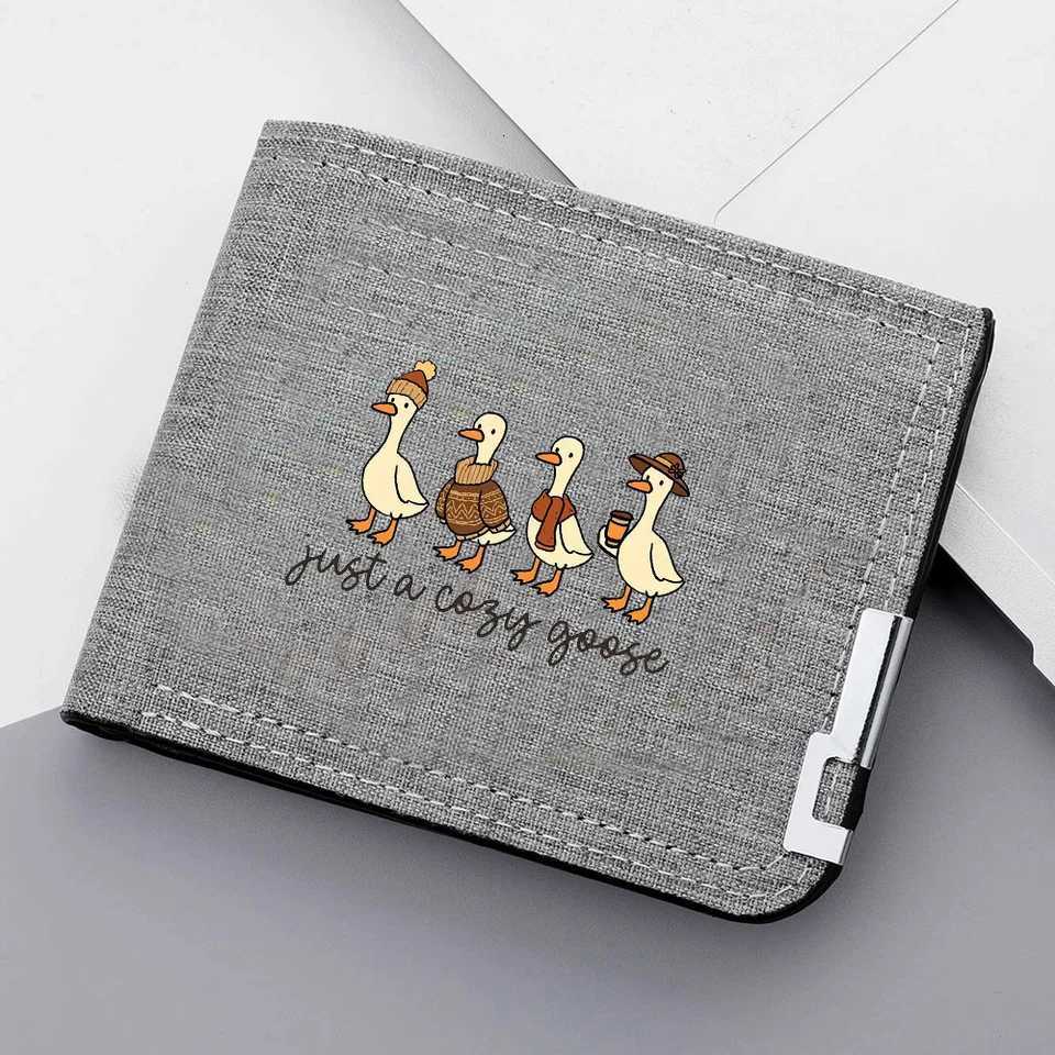 Cute Duck-printed Fashionable Wallet Canvas Coin Wallet Mens Credit Card Holder WalletT251119
