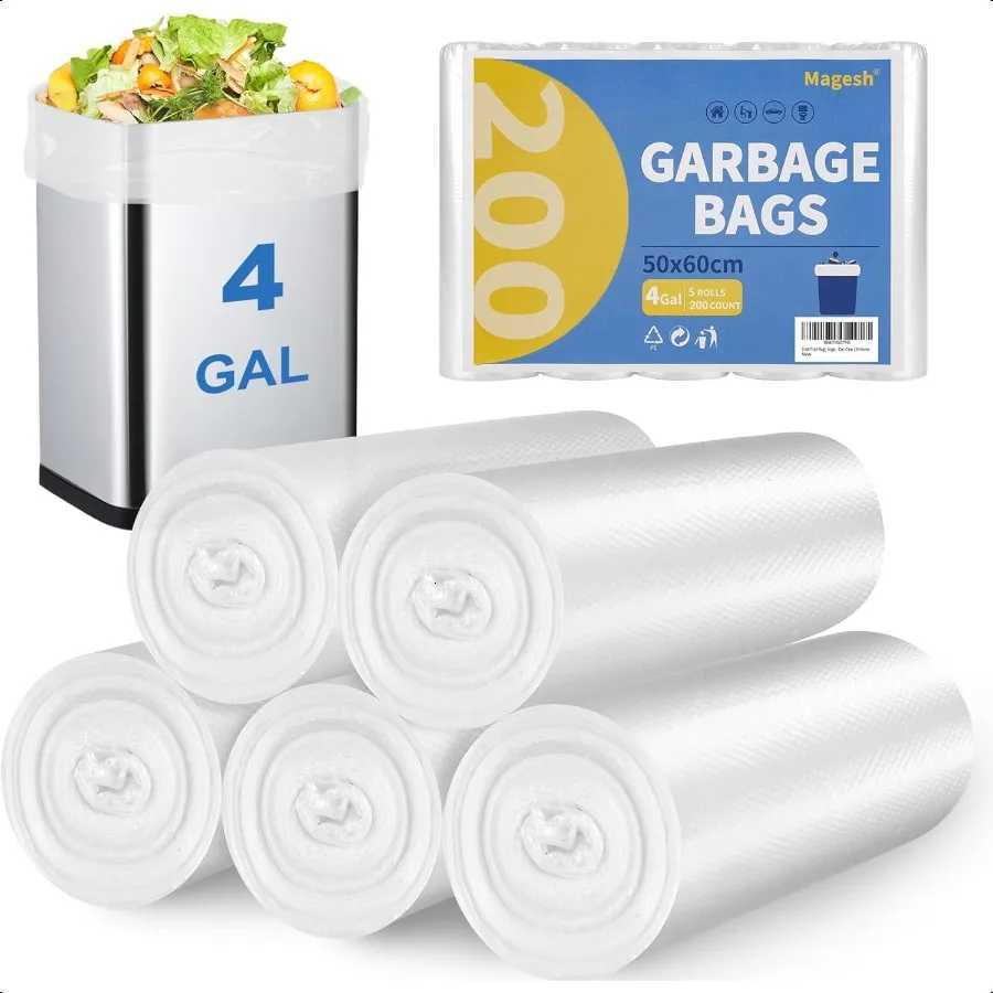 Small Trash Bags 4 Gallon Trash Bag Small Garbage Bags Strong Wastebasket Liners for Bathroom Bedroom Office Trash Can Clear 20 C251119