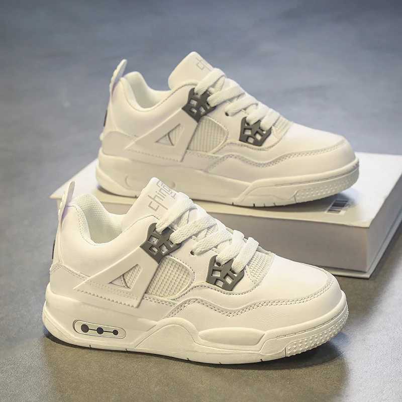 Childrens white shoes classic style breathable campus students low front 100 thick soled shoes trend casual shoesT250418