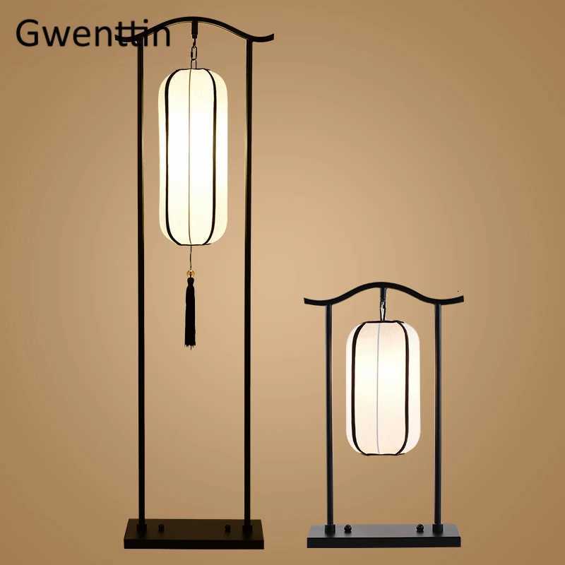 Chinese Classical Lantern Floor Lamps Fabric Standing Lights Living Room Bedroom Bedside Lighting Fixtures Luminaire Home Decor M251119