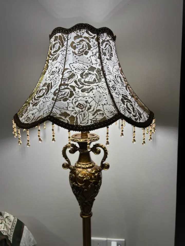 European Luxury Floor Lamp Retro Home Living Room Lamp Bedroom Bedside Lamp LED Lighting Desk Lamp Decorative Standing Light M251119