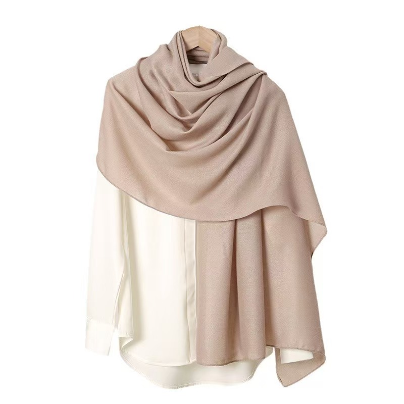 K446 2024 new hot sale retro solid color cotton and linen scarf thin sunscreen shawl headband decoration versatile women autumn
