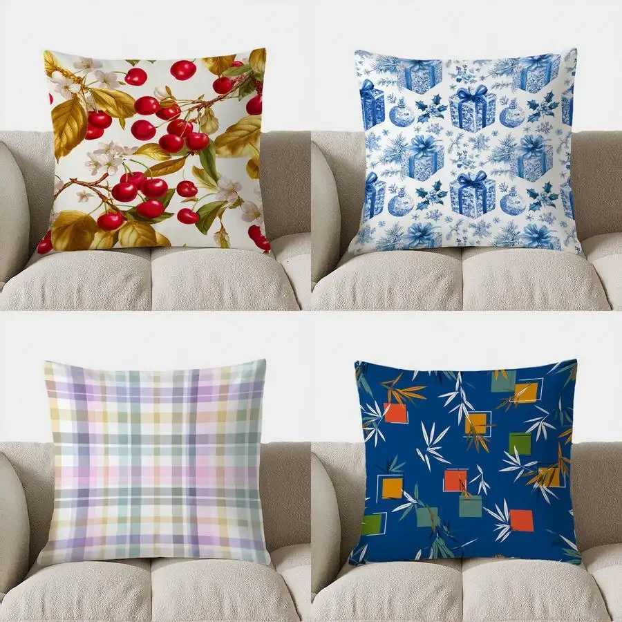 With Blossoms throw cover with short plush print for living room sofa decoration cushion cover covers decorativeM251119
