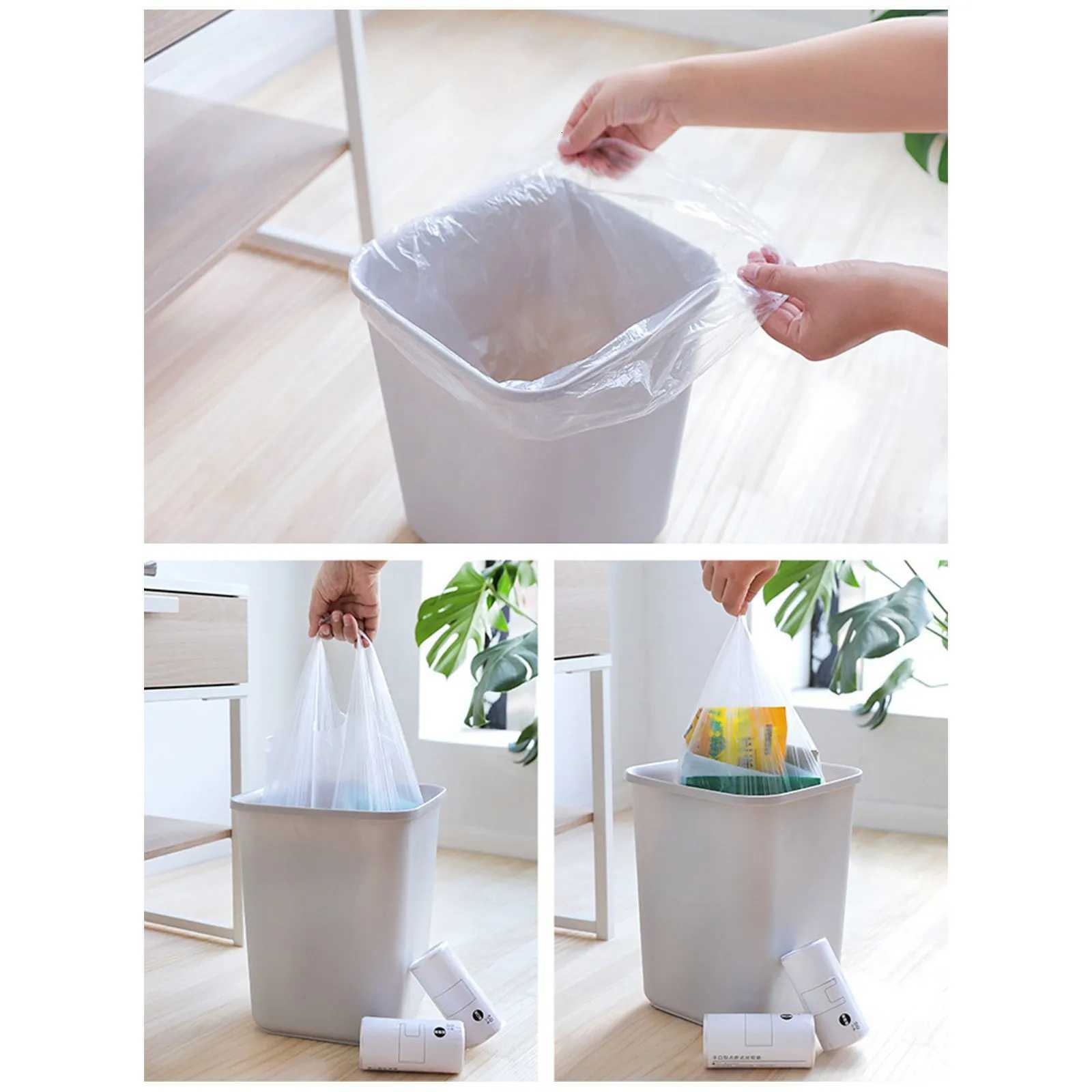 50/100pcs White Plastic Bag Supermarket Grocery Gift Shopping Bag With Handle Vest Bag Kitchen Storage Clean Garbage Bag C251119