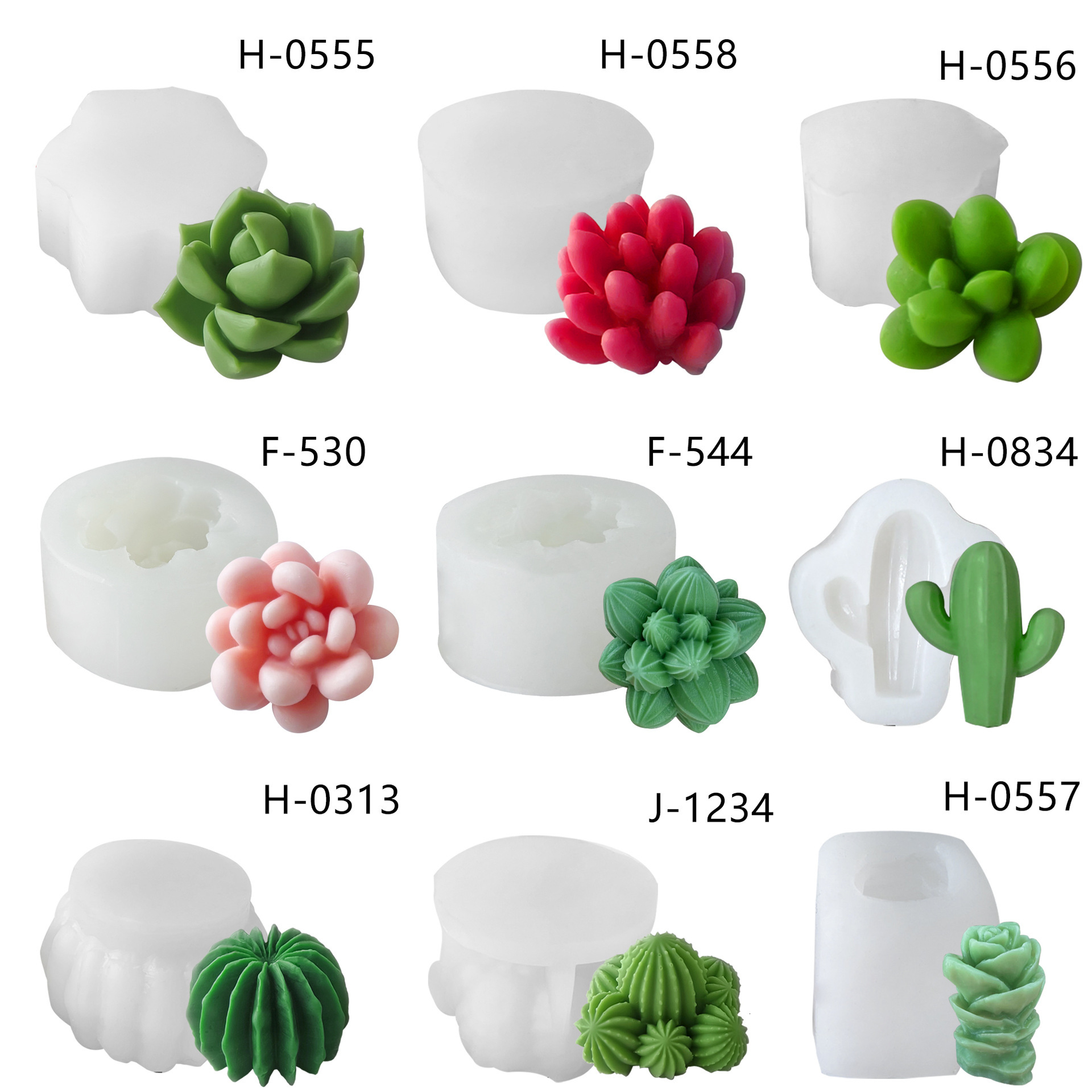 Aromatherapy Silicone Handmade Cup Wax Cactus Succulent Candle Mold DIY Resin Casting Ornament