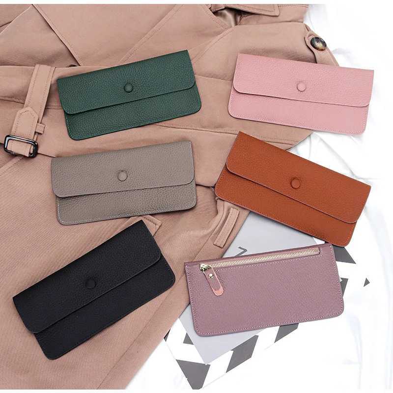 Ultra Thin long Wallet for Women genuine leather phone bag Credit Card holder Zipper coin purse minimalist money Clutch walletW251119