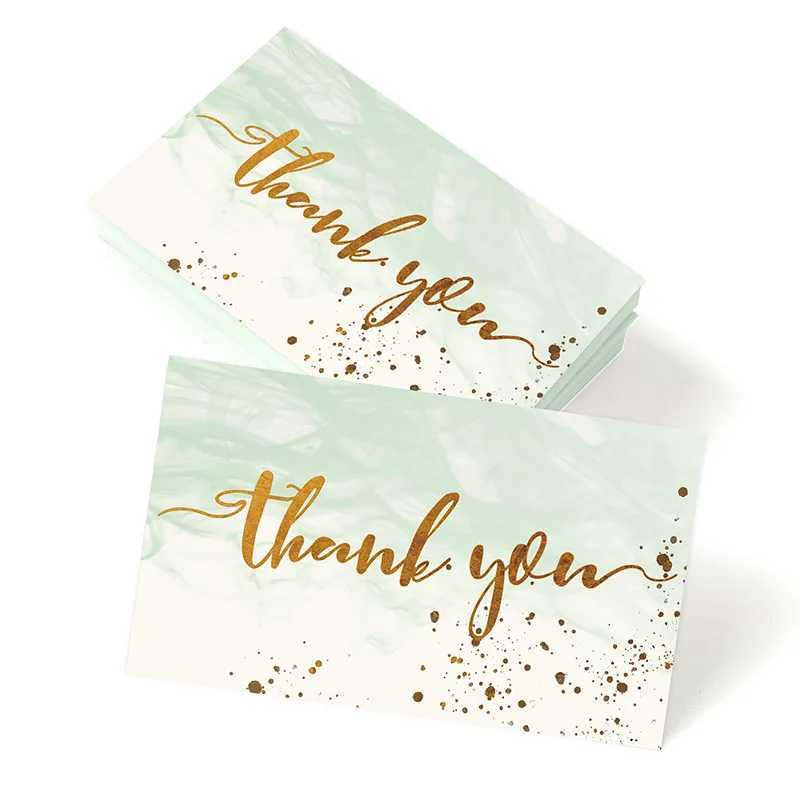 50pcs/ Pack Gold Textured Thank You Cards Suitable For Weddings Business Party Invitations Holiday Cards G251119