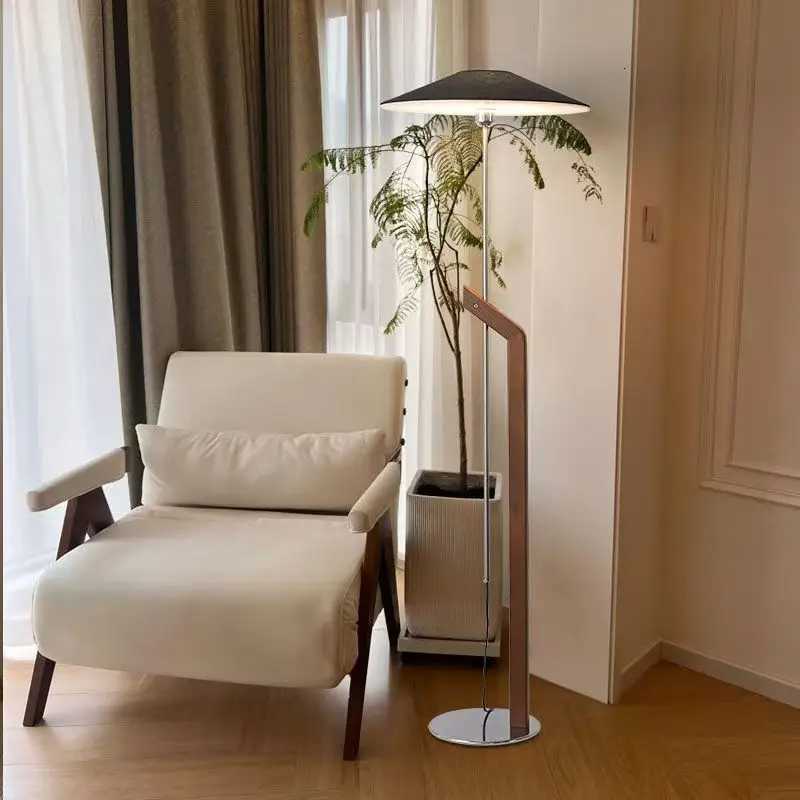 Mid - Century Floor Lamp Hanging Umbrella Style Living Room Beside Sofa Wabi - Sabi Style Bedroom Height Adjustable Floor Lamp M251119