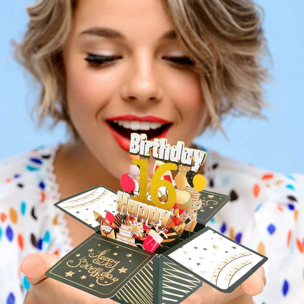 16th 3D Pop Up Birthday Card with Envelope16th Birthday Card for Him or HerHappy Birthday 3D Card for Boys or Girls1pcs G251119