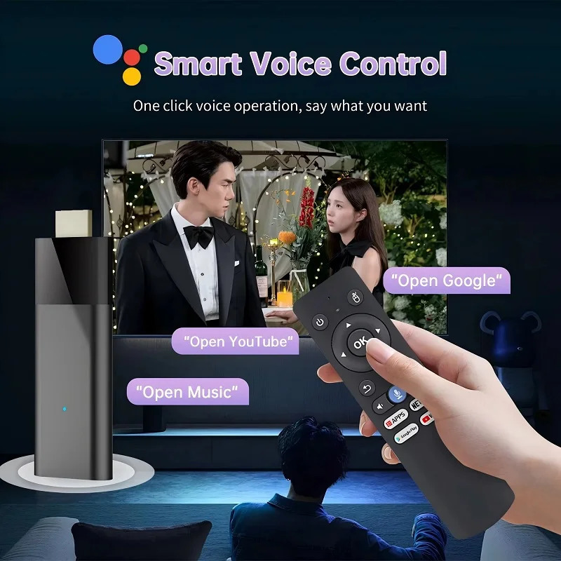 Smart TV Stick Q12 8K Android 14 TV Box Allwinner H313 Dual Wifi 5G 8GB 32GB 64GB 128GB Media Player BT Google Voice Set Top Box 251114