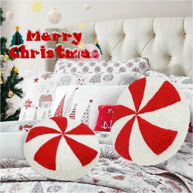 Living Room Sofa Cushion New Candy Plush Creative Christmas Decoration Candy Car Waist M251119