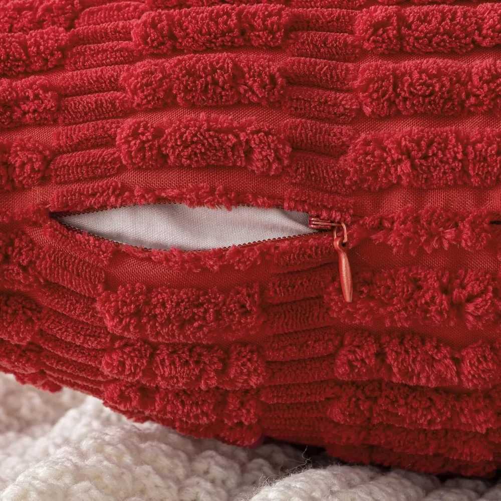 Two-pack of Christmas corduroy decorative cases 18x18 inches soft bohemian striped casesM251119