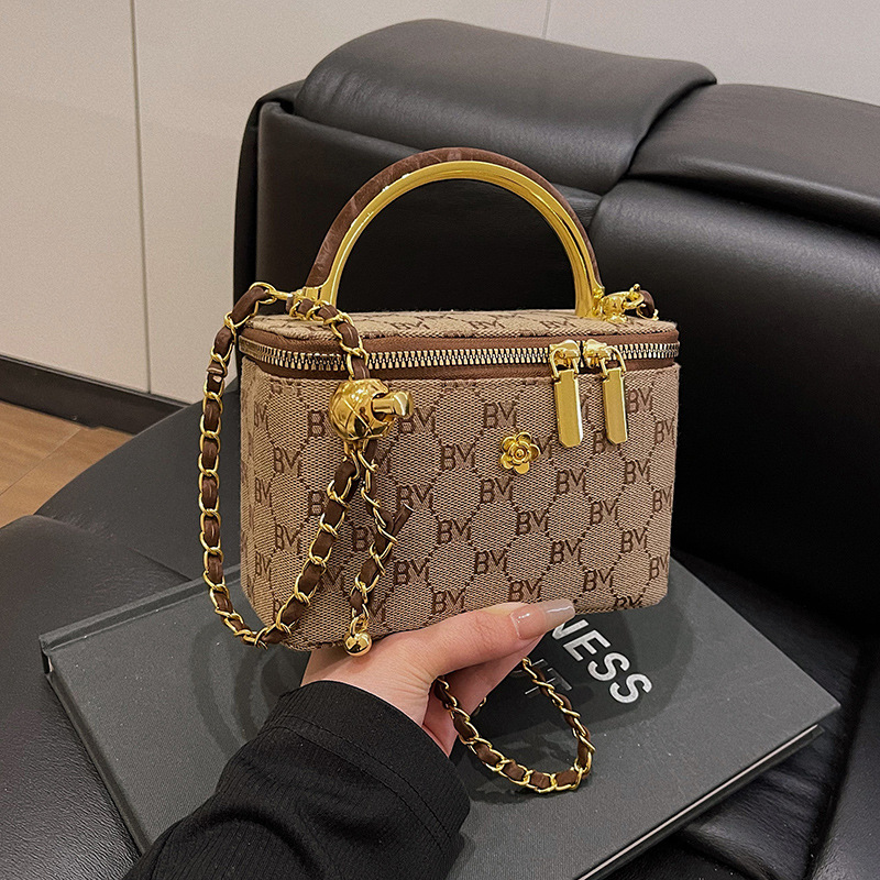 Designer Bag 2025 New Women's Chain Strap Bag, Retro Style Shoulder Crossbody Box Bag, Versatile Top Handle Purse Free Shipping