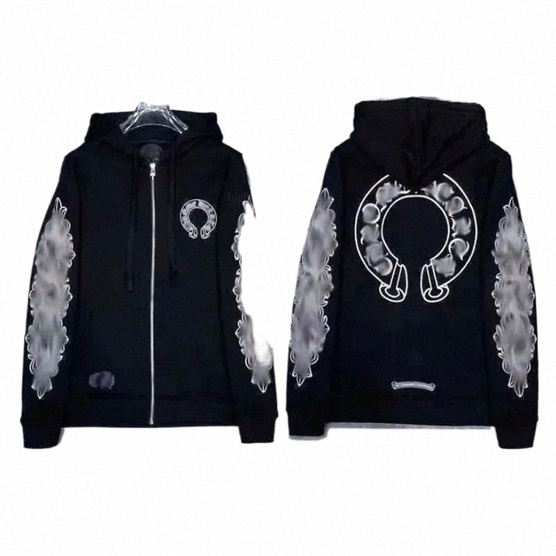 chrome Mens Hoodies Designer Hoodie Long Sleeved T-Shirt Pullover Sanskrit Cross Printed Hooded Sweatshirts Cardigan Men Women Street Casual Zip Up Ja B4tk#