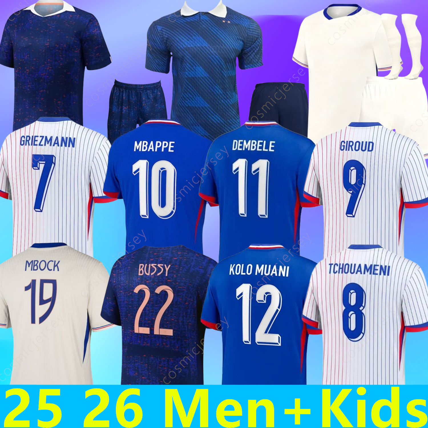 2025 2026 POGBA final Maillots de football 25 26 Soccer Jersey BENZEMA Football shirts MBAPPE GRIEZMANN kit shirt hommes enfants MEN kids TCHOUAMENI DEMBELE GIROUD