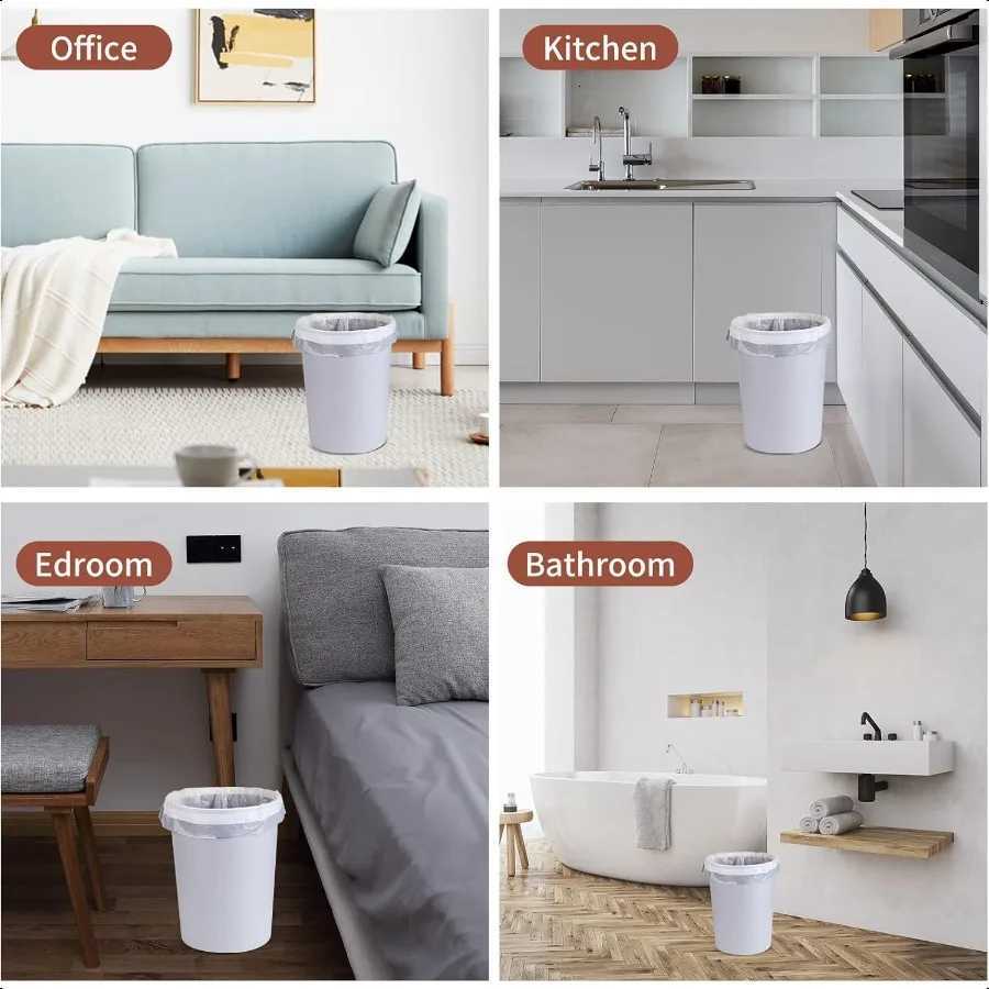 Trash Bags Drawstring Garbage Bags 8 Gallon Thickened StretchyBathroom Bedroom Kitchen Office and Living Room 100 Count C251119