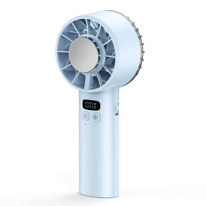 Ice Compression High Speed Cooling Fan Handheld Fan USB Charging Portable Mini Fan LED Digital Display Travel Camping Outdoor Z250419