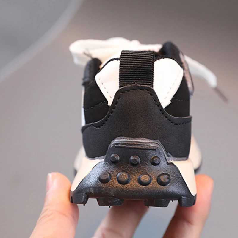 Childrens sports shoes lightweight anti slip PU leather childrens sports shoes suitable for boys and girls casual sports outdoor running soft soleT250