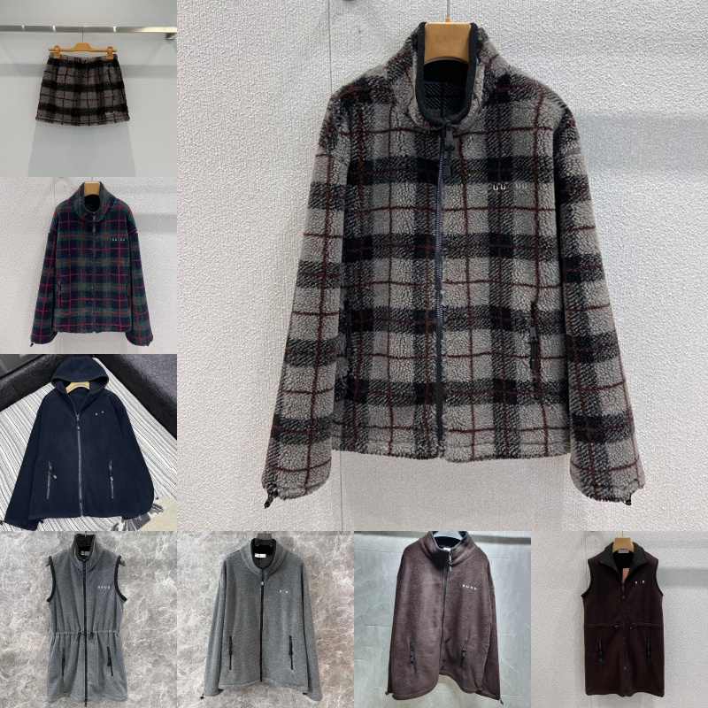 Designer Letters Fleece Jacket For Women Luxury Double Zipper Gray Hooded Coat Autumn Spring PU Leather Vacation Jackets