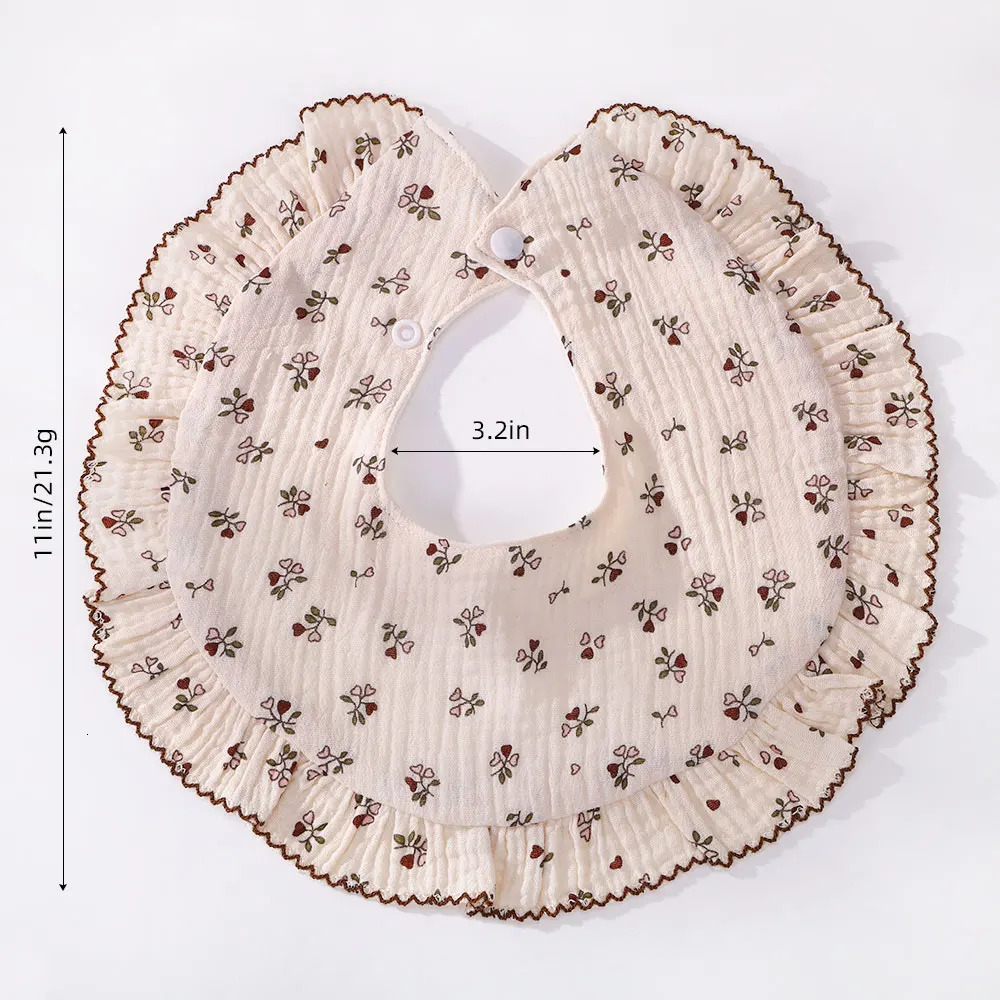 Ins style simple cotton baby bib born print soft Saliva towel feeding Burp fabric accessories 250414z