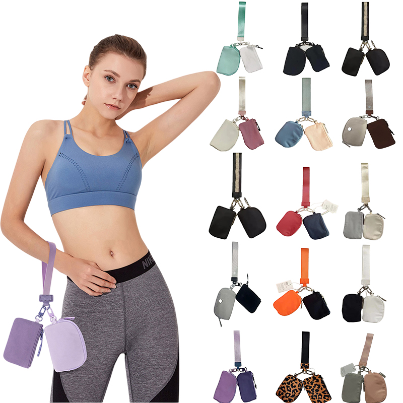 2025 new wristlet clutch gym set mini purse luluity lemonics bag Wristlet Clutch Bag wrap around wrist guard wallet portable luluity lemonics keychain crossbody bag