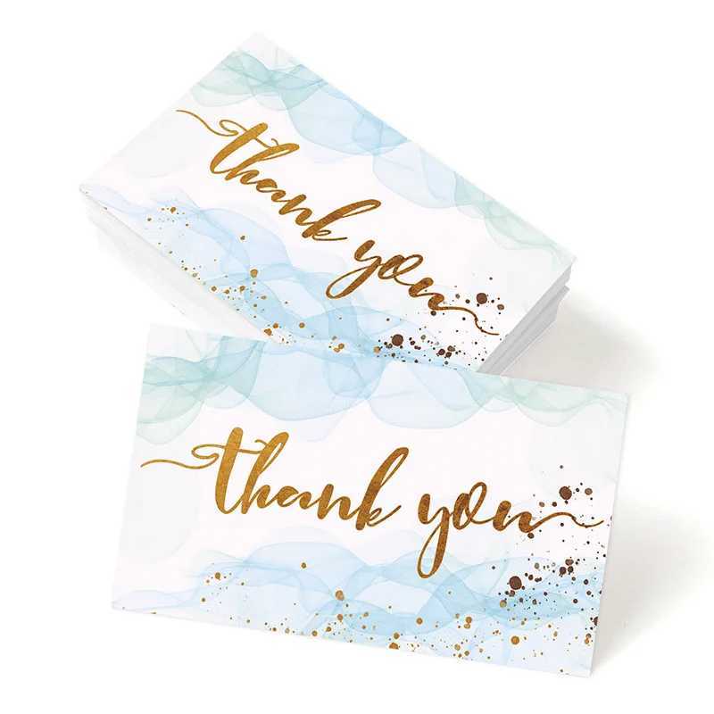 50pcs/ Pack Gold Textured Thank You Cards Suitable For Weddings Business Party Invitations Holiday Cards G251119