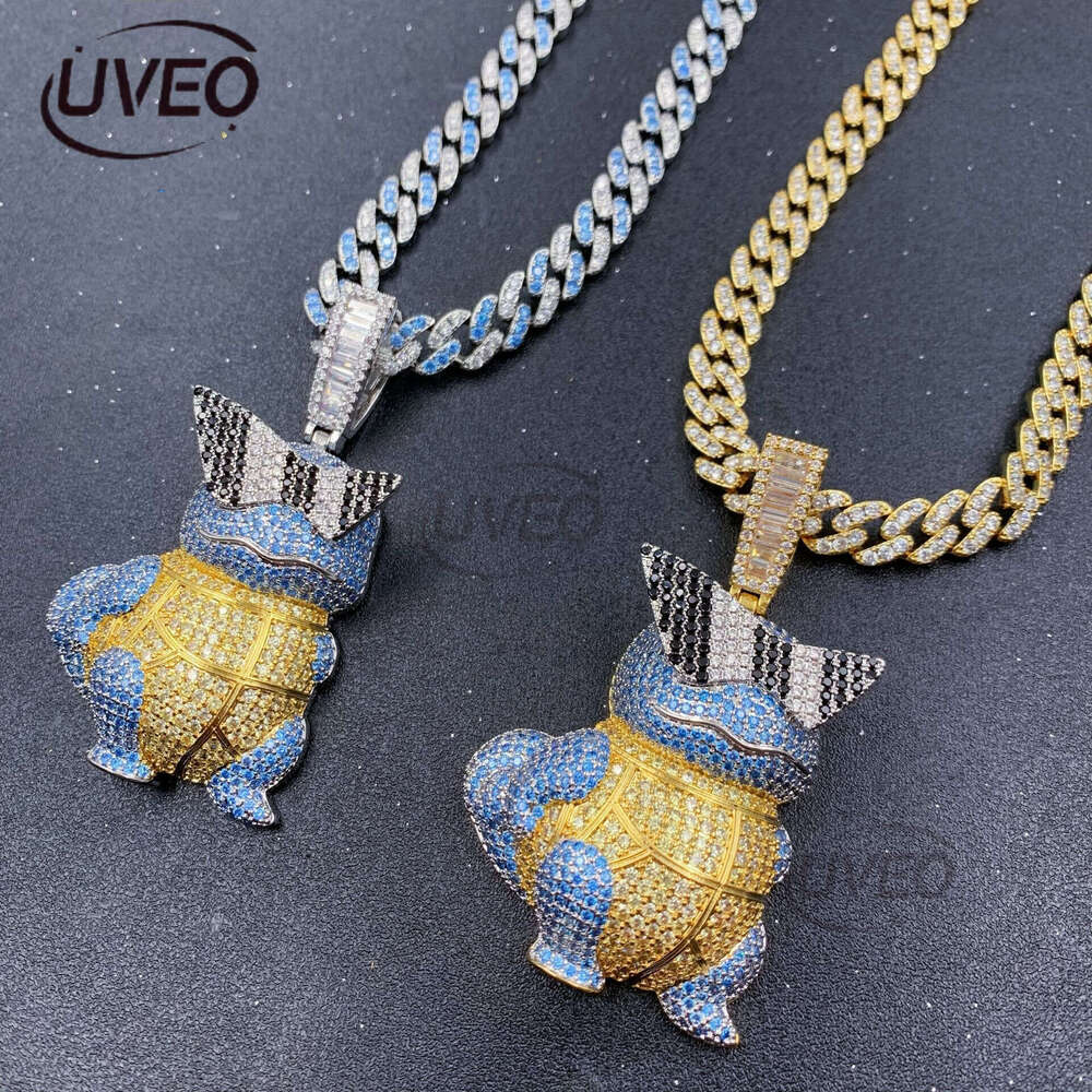Luxury designer Cartoon Squirrel with real gold plating inset ice out VVS Moissanite Pendant Men Women Hip Hop pendant Free shipping
