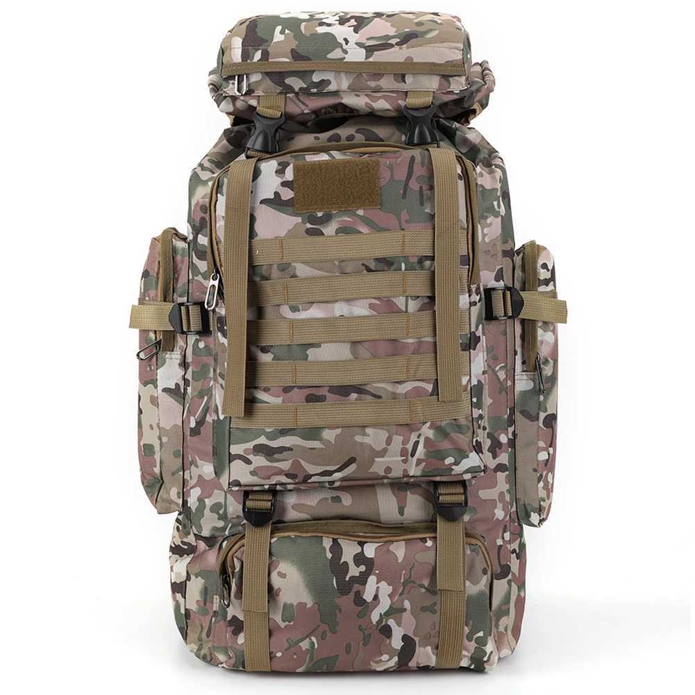 80L Hiking Backpack 600D Oxford Cloth Mountain Backpack Multi Pocket Mountain Climbing Backpack Outdoor SportsT250418
