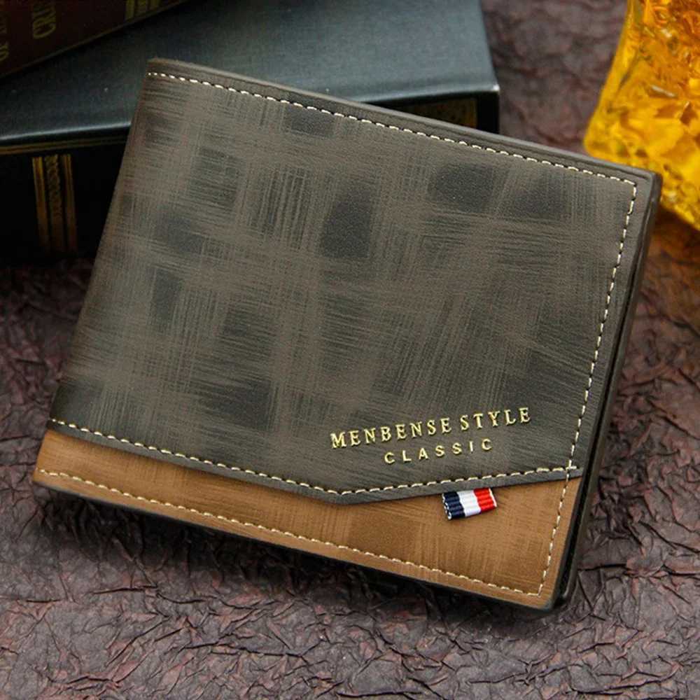 Classic Coin Pocket Photo Card Holder Case Short Men Wallets Small Male Wallet Quality Card Holder Frosted Leather Men PursesT251119